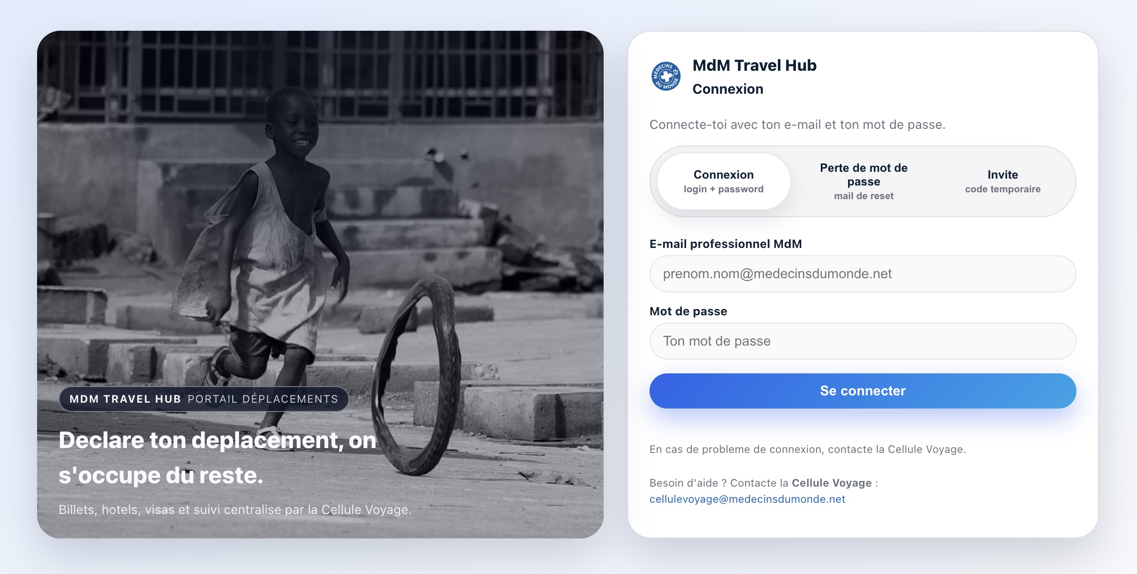 Connexion MdM Travel Hub