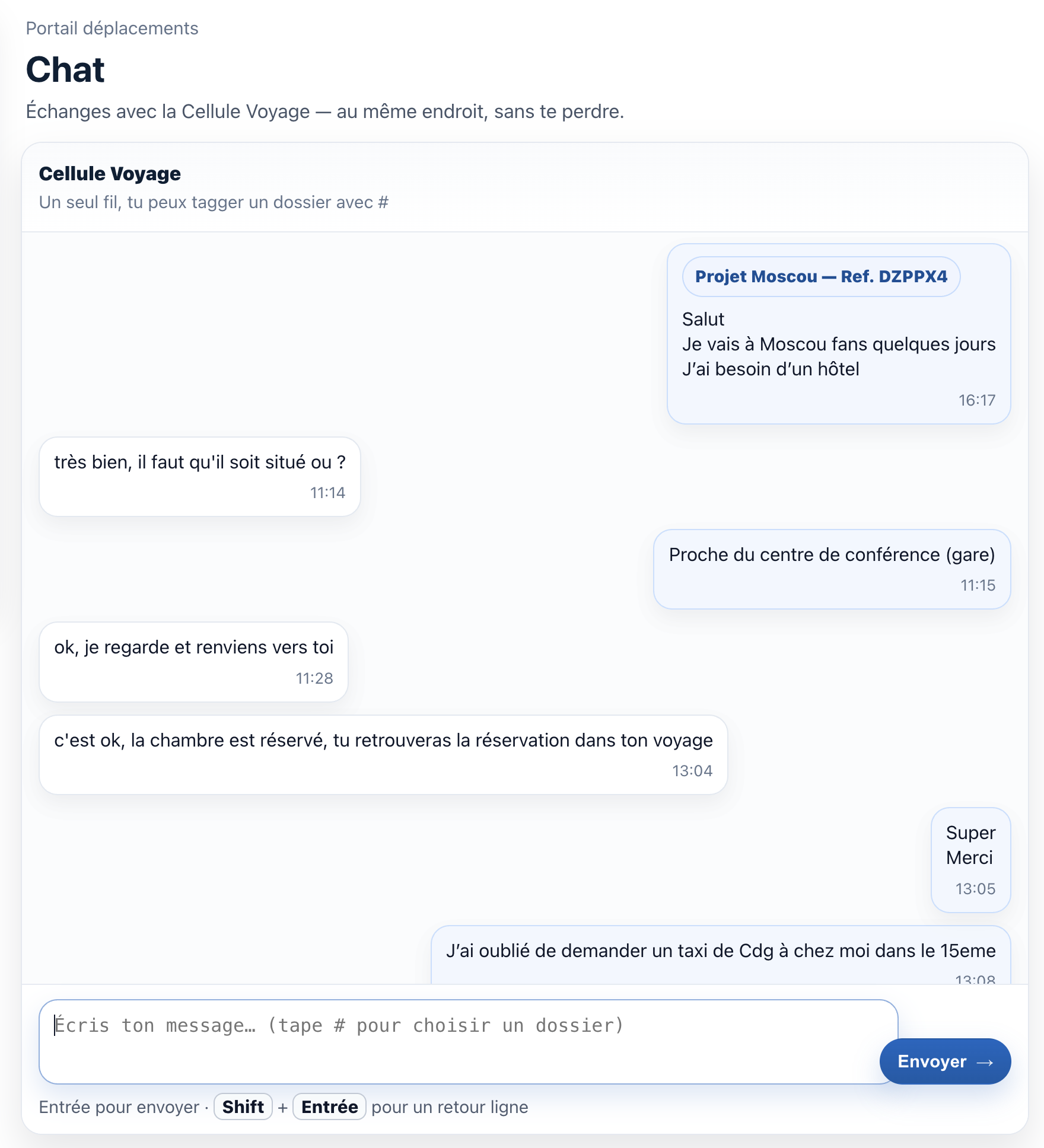 Chat avec la Cellule Voyage
